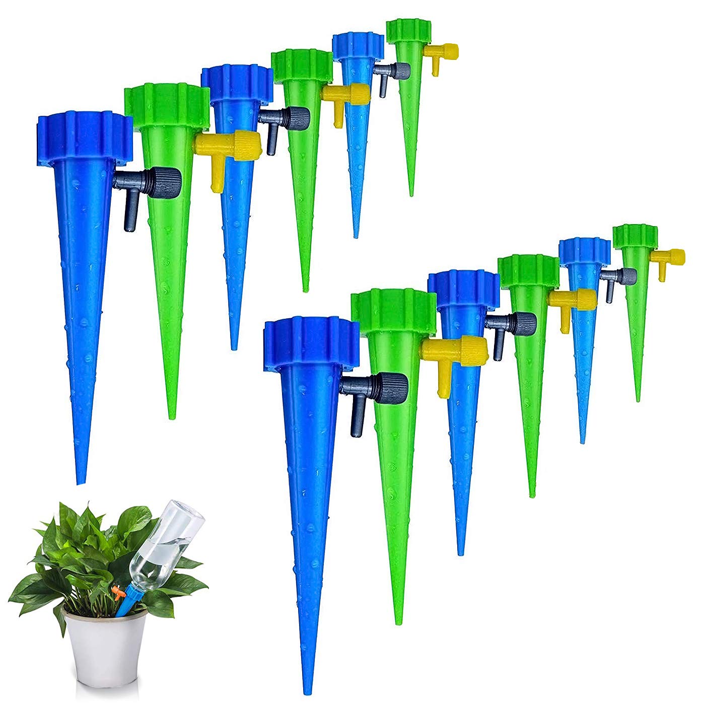 Supvox 12pcs Self Watering Drip Irrigation Kits Self Watering Device for Plants, Adjustable Self-Watering Spikes for Indoor Outdoor Potted Plants Supvox 12pcs Self Watering Drip Irrigation Kits Self Watering Device for Plants, Adjustable Self-Watering Spikes for Indoor Outdoor Potted Plants